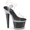 Pleaser - SPECTATOR708RS Sandale à bride à la cheville, Pole dance chaussures - Transparent/Noir Product image